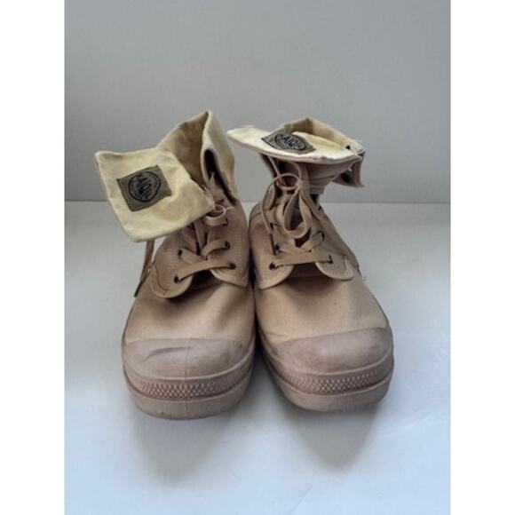 Kaiqi Casual Men’s High-Top Canvas Boots Size US 11.5–12 Beige Fold Over Combat - Picture 2 of 9